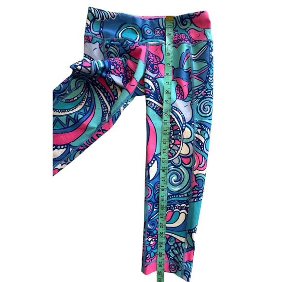 Lilly Pulitzer Girls Luxletic Weekender Fish Seahorse Leggings Pink Blue Small - Picture 4 of 11